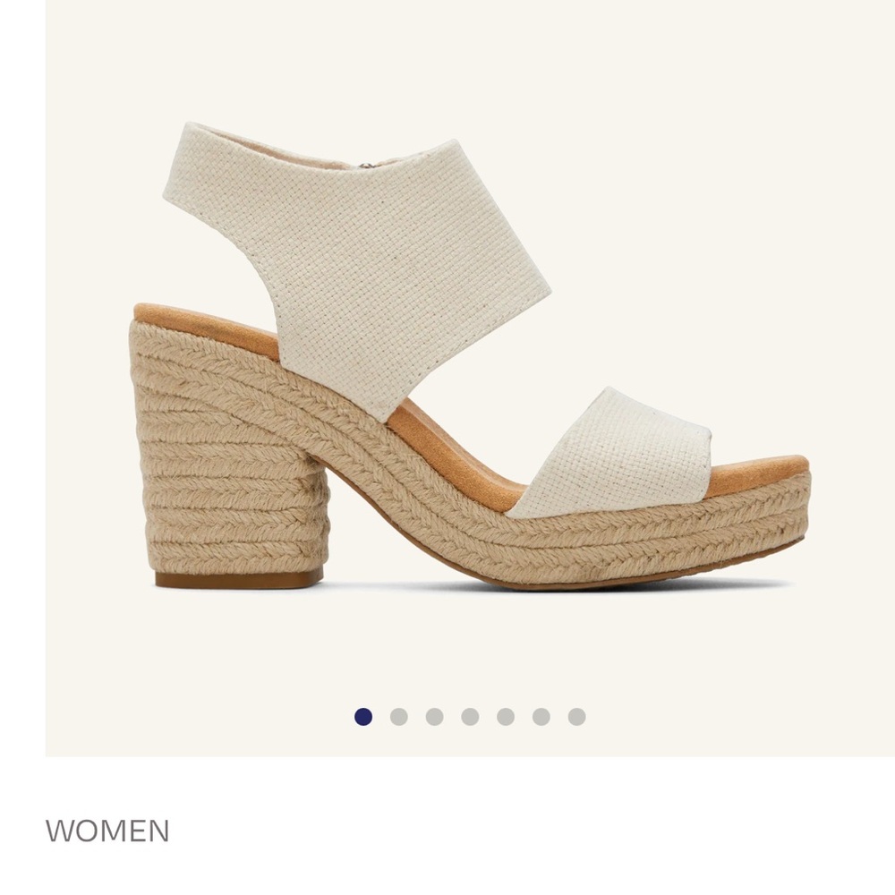 Toms Majorca Rope Platform Cream Women's Sandals size 10